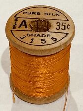 VTG Silk Thread BELDING CORTICELLI Bright Orange Fly Fishing Tying Sewing 3155 A picture