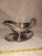 Vintage silver plated  Sauce Boat & Tray Region Reed & Barton 4020 picture