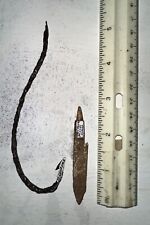 Bone harpoon and old fish hook picture