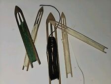 5 Vintage WOOD Fishing Net Needles Loaded w/ Twine 7-7.75