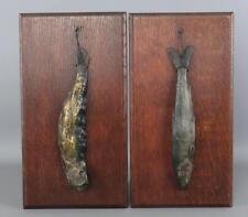 Pair Antique French Spelter Dead Game Fish Wall Plaques after Paul Comolera picture