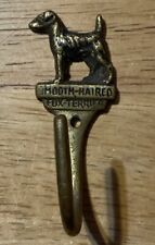 Smooth Haired Fox Terrier  brass Vintage Antique Coat Towel Hanger Hook picture