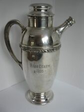Cocktail/Martini Shaker Silver Plate DATED 1935 Bass Derby Trophy Bar Ware picture