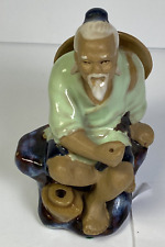 SHIWAN Fisherman Ceramic Art Mud Man 4 1/4