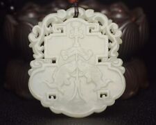Chinese Hand-carved Natural Hetian Jade Nephrite Pendant Fish Carving picture