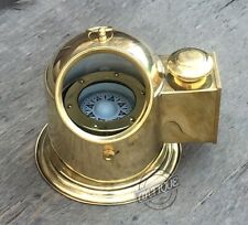 Shinny Brass Floating Dial Binnacle Gimbled Compass Marine Ship Boat Lamp Decor picture
