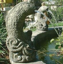 VINTAGE FISH SPITTER Solid Cement Concrete Stone Outdoor Garden Pond Fountain picture