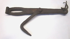 Antique Wrought Iron Latch Hook Hasp Lock Barn Door Gate Hand Forged Primitive picture