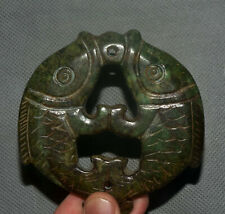 8CM China HongShan Culture Old Jade Carved Animal Fish Goldfish Amulet Pendant picture