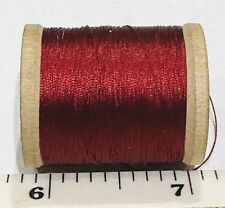 VINTAGE Silk Thread PENIMAID Red Fly Fishing Fly Tying Sewing Wood Spool 247 picture