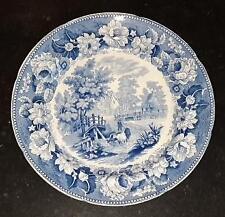 Scarce Georgian Cambrian Dillwyn  'Cows Crossing Stream' Dinner Plate  1820 picture