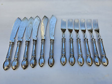 CHRISTOFLE REGENCE  SILVERPLATE FISH SET FOR SIX 12 PICS picture