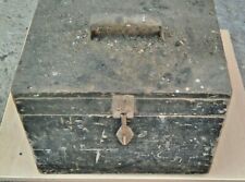 old antique/vintage wooden fishing tackle box  picture