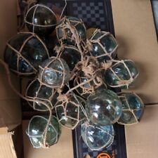 Glass Fishing Float Buoy Ball Vintage Japanese set of 13 diameter 8cm-11cm  Net picture
