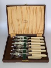 Fish Cutlery England Leeds Silver Plated Bakelite 6 People 12 Pieces  picture