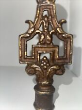 Antique Cast Gilt Bronze Brass Lamp Finial Baroque Style Venetian Fish & Crown picture