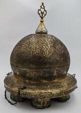 LARGE CAIROWARE ISLAMIC PIERCED BASS MOSQUE LAMP c1900 picture