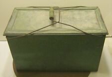 Antique Galvanized Steel Fishing ICE BOX w Separate Bait Compartment EXCELLENT picture