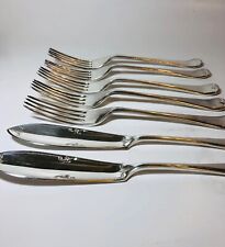 Vintage Hamilton & Laidlaw Rat Tail Design Fish Knives (2) Dinner Forks (5)  picture
