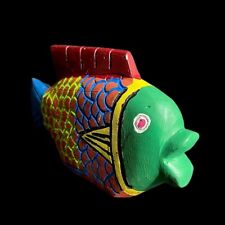 African Wood Hand Carved Fish Puppet Bozo Mali Home Décor statue-G1757 picture