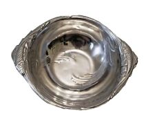 Vintage Hand Forged Metal Silver Hammered Goldfish Koi Fish Serving Bowl OOAK  picture