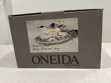 Vintage- Oneida Georgian Scroll Gravy Boat And Tray 8oz - Silver Plate picture