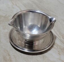 Silver Plated  Gravy Boat Attached Saucer Vintage picture