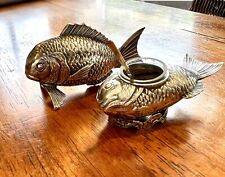 Vintage Japanese Sterling Silver Koi Fish Salt & Pepper picture