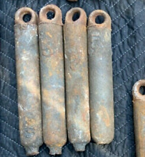 Lot of (3) Cast Iron 5 lb Window Sash Weights 10-11 inch Traps Fishing Antique  picture