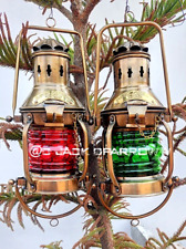 2,,Nautical Marine Brass Boat Light Antique Hanging Ship Anchor Oil Lamp Lantern picture
