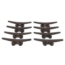 8 Cleat Boat Hooks Handles Cast Iron Ship Dock Nautical Decor Rustic Finish 5 in picture