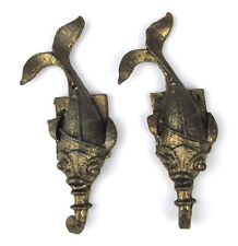 Vintage Trayco Brass Fish Wall Hook Set picture