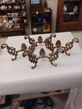 ANTIQUE VICTORIAN LARGE IRON DOUBLE HALL TREE COAT & HAT HOOK picture