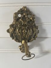 Vintage Solid Brass Ornate Wall Door Hook Hanger 5” picture