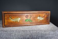 Exquisite Chinese Old Rosewood Hand Painted Lotus fish boxes 6158 picture
