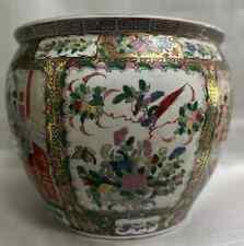 ANTIQUE CHINESE PORCELAIN FAMILA ROSE FISH BOWL CIRCA EARLY 20TH CENTURY picture