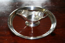 Crescent silver plate/lamenante serving tray/Gravy boat picture