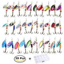 30 PCS Fishing Lures Metal Spinner Baits Bass Tackle Crankbait Trout Spoon Trout picture