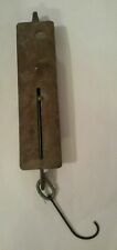Antique Hanging Spring Fish Scale Detecto Large Brass 100 LB  picture