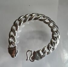 Fine Chinese silver bracelet carved two fish are chasing a lotus flower picture