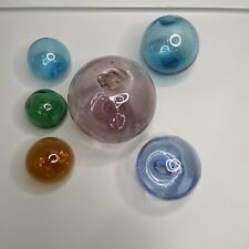 6 Glass  Blown Fishing Float Buoy Balls reproduction picture