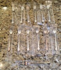 NEW 10 SEAFOOD FORKS &1 PICKLE ROGERS BROS REFLECTION SILVERPLATE FLATWARE 1959 picture