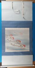 Japanese Nagaragawa Cormorant Fishing Painting on Silk Scroll picture