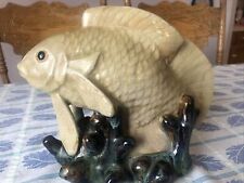 Chinese Pottery Coy Fish In Seaweed, Vintage, Excellent Condition picture