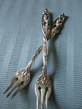 DOMINICK HAFF Labors of Cupid Cocktail FORKS TWO STERLING SILVER Shell Fish FORK picture