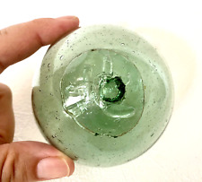 Rare Japanese Antique Green Glass Fishing Float with （北）