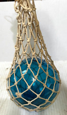 Vintage Japanese Blown Glass Fishing Float Blue Buoy Ball 6