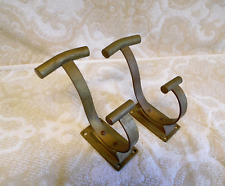 Pair-Large Heavy Antique Solid Brass Coat / Towel Hook 6