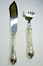 VTG STERLING SILVER 925 STAINLESS STEEL ANCHOVY FORK ICE CREAM FISH KNIFE SET/2 picture