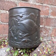 Eatly Newlyn Copper Large Jardiniere Planter Fish Shells Seaweed Dark Patina picture